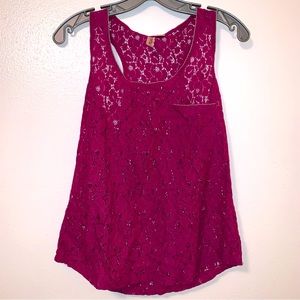 Eye Shadow Size Medium Lace Look Cotton Nylon Tank